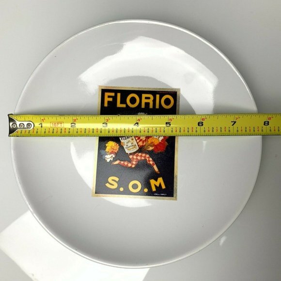 Pottery Barn Vintage Poster Cocktail Plate Rare 2002 8'' FLORIO S.O.M - Picture 4 of 5